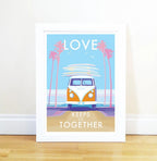 Vintage Travel Poster – Love Keeps Us Together Beach Print by BeckyBettesworth (love-keeps-us-together)