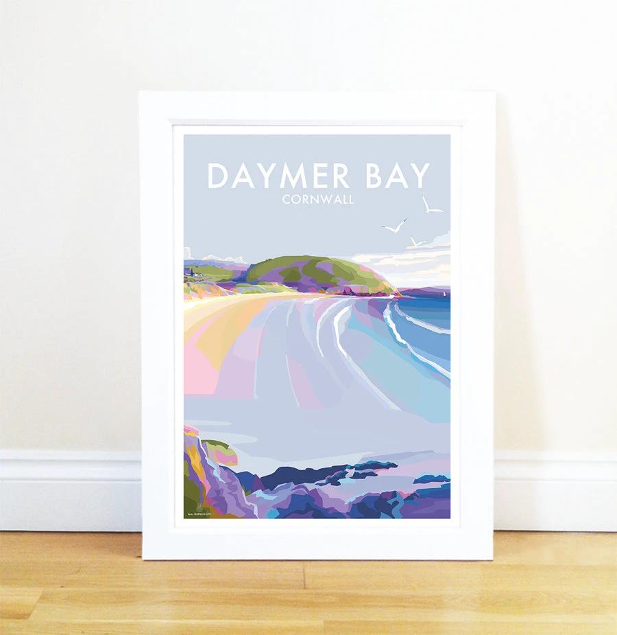 Daymer Bay Seaside Print – Vintage Travel Poster by BeckyBettesworth (daymer-bay)