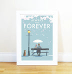 Vintage Seaside Poster – Always and Forever Romantic Print by BeckyBettesworth (always-and-forever)