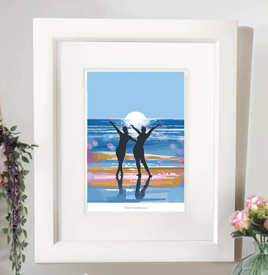 Wild Women Do Beach Sunset Silhouette Poster | BeckyBettesworth by BeckyBettesworth (wild-women-do)