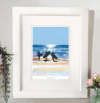 Surf Art Print – One More Wave Vintage Beach Poster by BeckyBettesworth (one-more-wave)