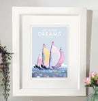 Vintage Sailing Poster – Let Your Dreams Set Sail Print by BeckyBettesworth (let-your-dreams-set-sail)