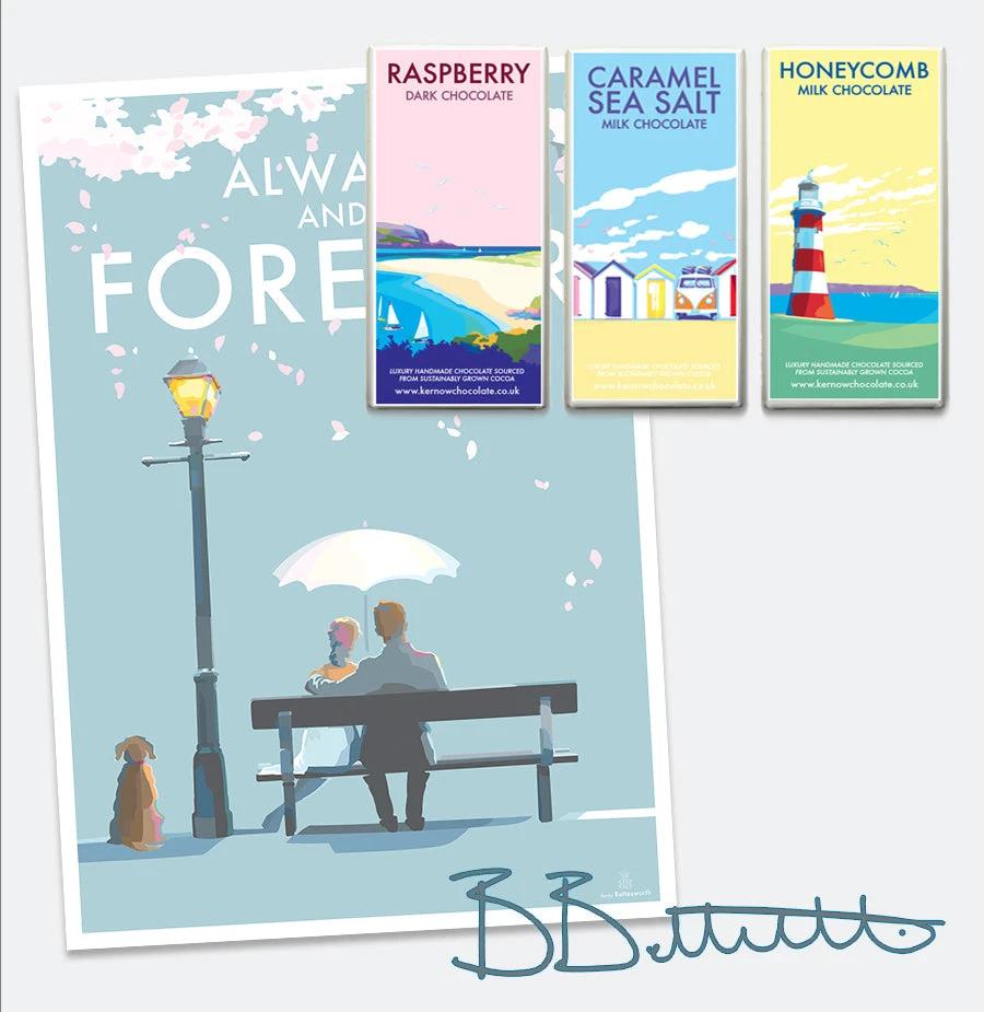 Vintage Seaside Poster – Always and Forever Romantic Print by BeckyBettesworth (always-and-forever)