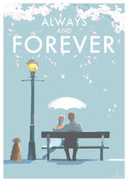 Vintage Seaside Poster – Always and Forever Romantic Print by BeckyBettesworth (always-and-forever)