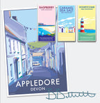 Appledore Vintage Travel Poster Devon | BeckyBettesworth