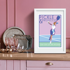 Pickleball Gift – Pickle & Prosecco Art Print by Becky Bettesworth by BeckyBettesworth (pickle-prosecco)