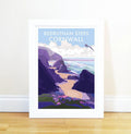 Cornwall Travel Poster – Bedruthan Steps Seaside Art Print by BeckyBettesworth (bedruthan-steps)