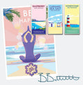 Mindfulness Wall Art – Be Happy Vintage Yoga Poster by Becky Bettesworth by BeckyBettesworth (be-happy)