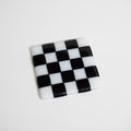10cm Chequered White/Colour Coaster - Bullseye Collection