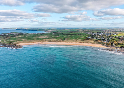 Aerial Coastal Print – Constantine Bay to Pentire View by Cornwall Prints (constantine-bay-to-pentire)