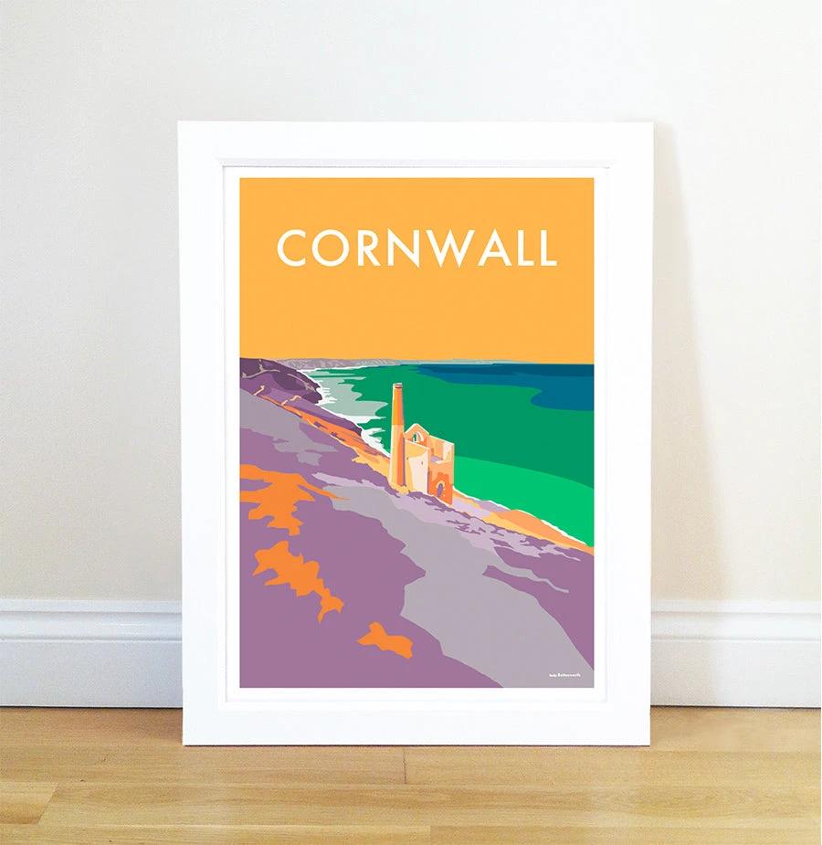 Cornwall Travel Poster – Vintage Tin Mine Design by Becky Bettesworth by BeckyBettesworth (cornwall-tin)