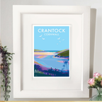 Cornwall Travel Poster – Vintage Crantock Beach Art by Becky Bettesworth by BeckyBettesworth (crantock)