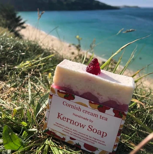Handmade Soap - Cornish Cream Tea with Shea Butter & Poppy Seeds by Kernow Soap (cornish-cream-tea-soap)