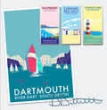 Dartmouth Travel Poster of River Dart South Devon | BeckyBettesworth