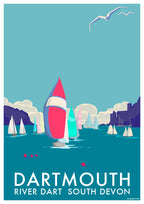 Dartmouth Travel Poster of River Dart South Devon | BeckyBettesworth
