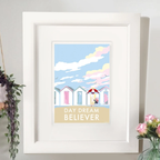 Vintage Beach Poster – Day Dream Believer Beach Hut Print by BeckyBettesworth (day-dream-believer)