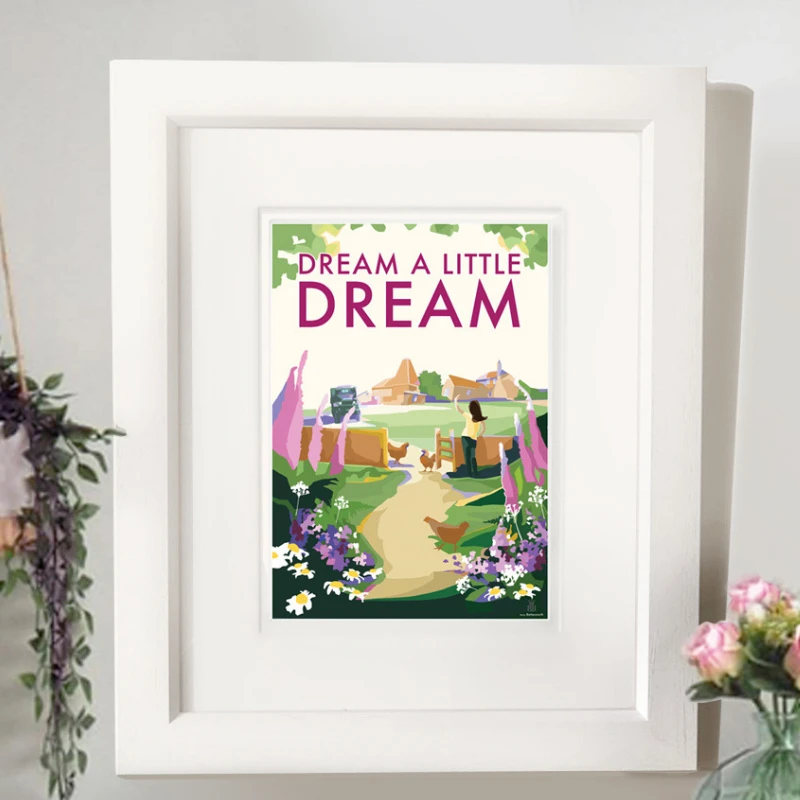 Vintage Travel Poster – Dream a Little Dream Seaside Print by BeckyBettesworth (dream-a-little-dream)