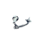 Skull Stud Earring – Handcrafted Gothic Sterling Silver Solo