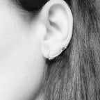 Skull Stud Earring – Handcrafted Gothic Sterling Silver Solo by Tg-Jewellery By Tamara Gervasio (skull-ninja-chigiriki-unisex-solo-stud-earring-in-sterling-silver-925)