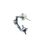 Skull Stud Earring – Handcrafted Gothic Sterling Silver Solo by Tg-Jewellery By Tamara Gervasio (skull-ninja-chigiriki-unisex-solo-stud-earring-in-sterling-silver-925)