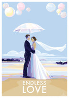 Vintage Travel Poster - Endless Love Romantic Quote Print by BeckyBettesworth (endless-love)