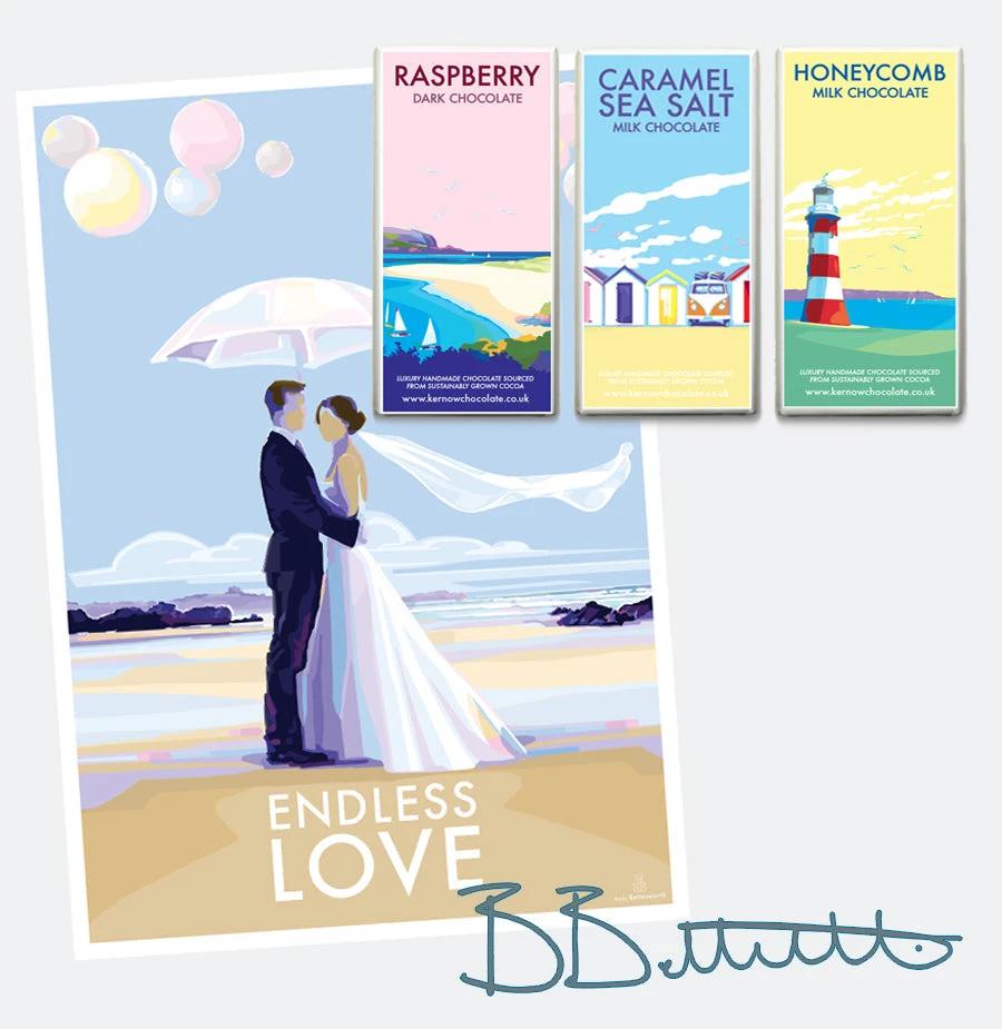 Vintage Travel Poster - Endless Love Romantic Quote Print by BeckyBettesworth (endless-love)