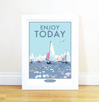 Vintage Travel Poster – Enjoy Today Devon Seaside Print by BeckyBettesworth (enjoy-today)