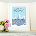 Vintage Travel Poster – Enjoy Today Devon Seaside Print by BeckyBettesworth (enjoy-today)