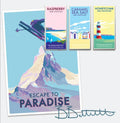 Vintage Ski Poster - Escape to Paradise Matterhorn Art Print by BeckyBettesworth (escape-to-paradise)