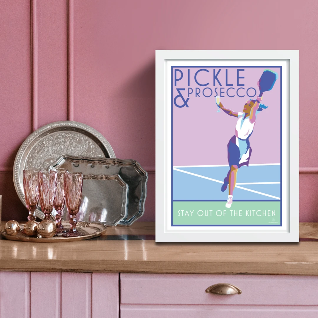 Padel Poster Set – Two Vibrant Sports Prints for Wall Art by BeckyBettesworth (padel-pickle)