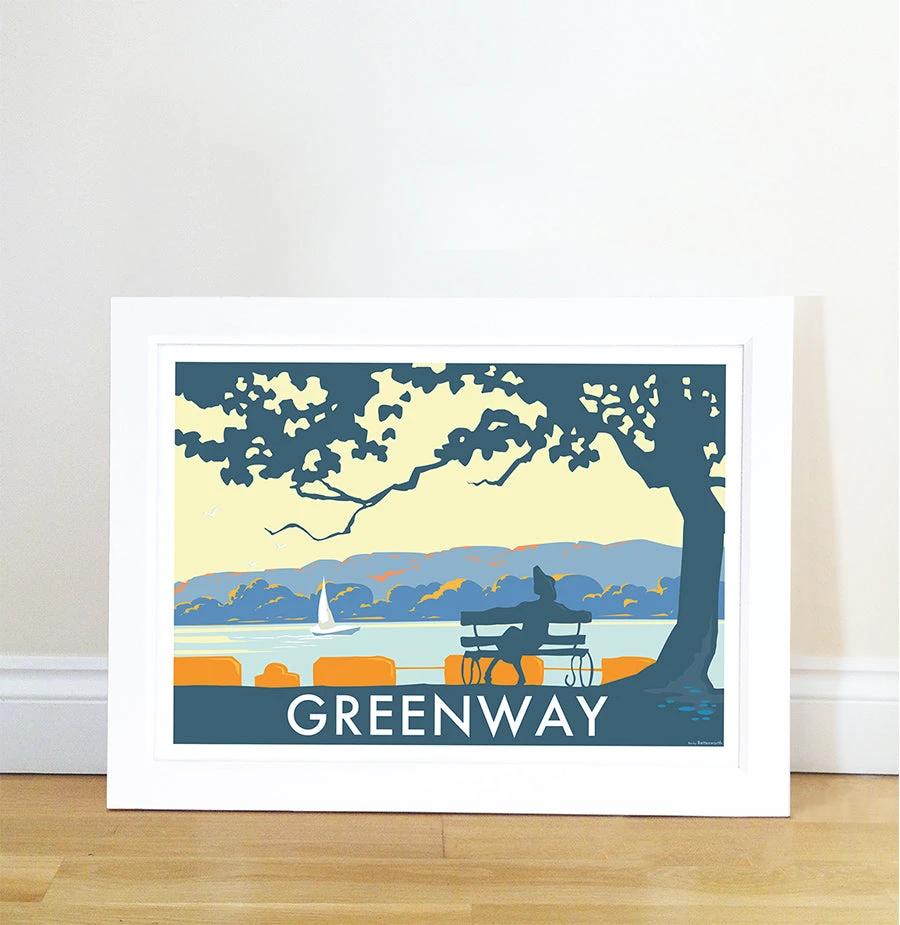 Agatha Christie Print – Greenway House Vintage Travel Poster by BeckyBettesworth (greenway-landscape)