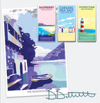 Agatha Christie Print – Greenway Boathouse Vintage Travel Poster by BeckyBettesworth (boathouse)