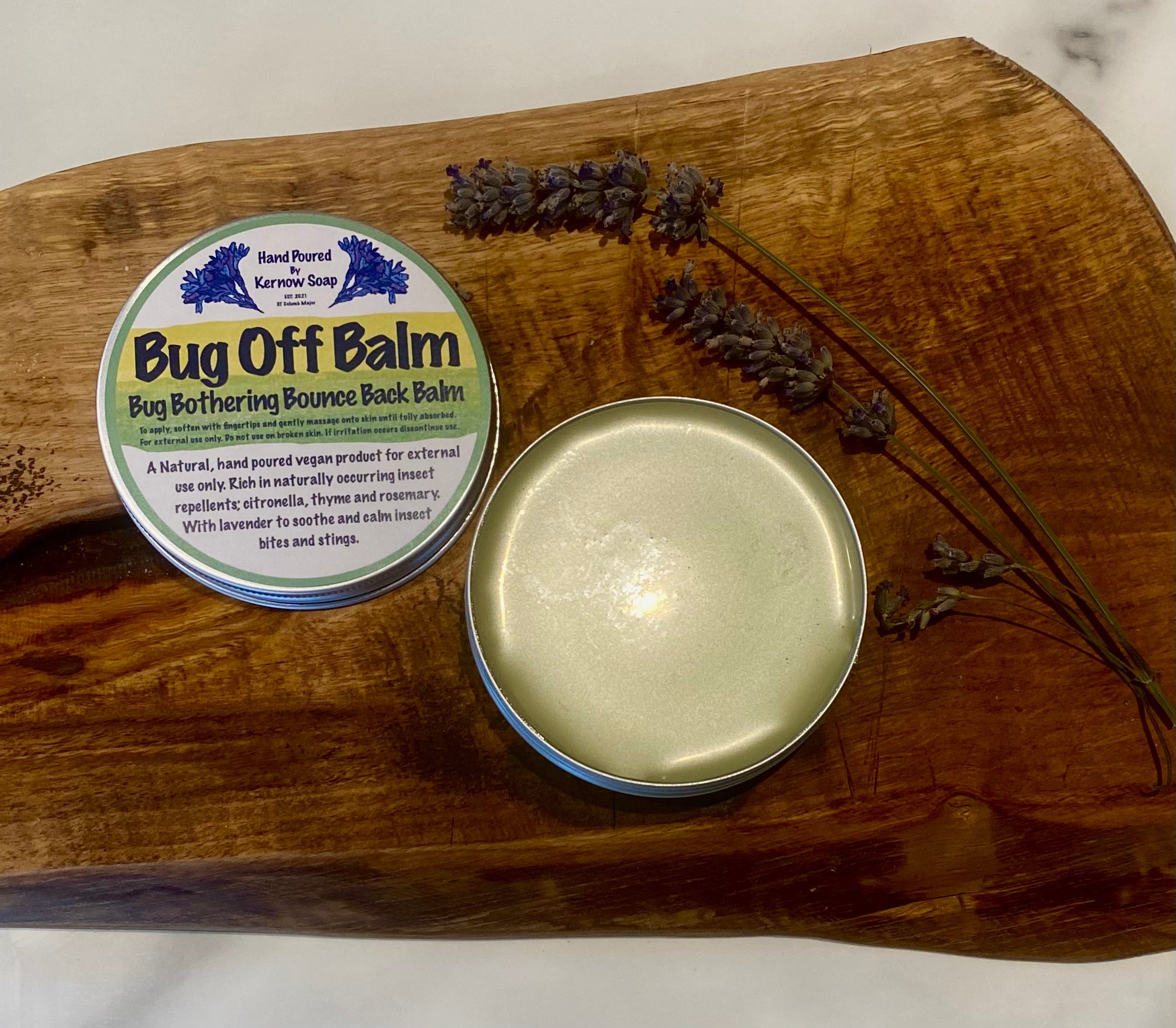 Natural Insect Repellent Balm – Citronella & Lavender Blend by Kernow Soap (bug-off-balm)