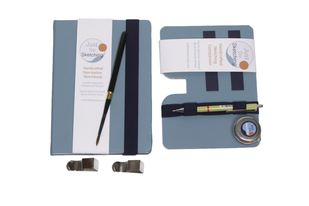 Sketching Kit A5 – Portable Artist Set for Outdoor Drawing by JustGoSketching (a5-justgosketching-kit-no-paints-40-pages-sketching-companion-board-8-6-in)