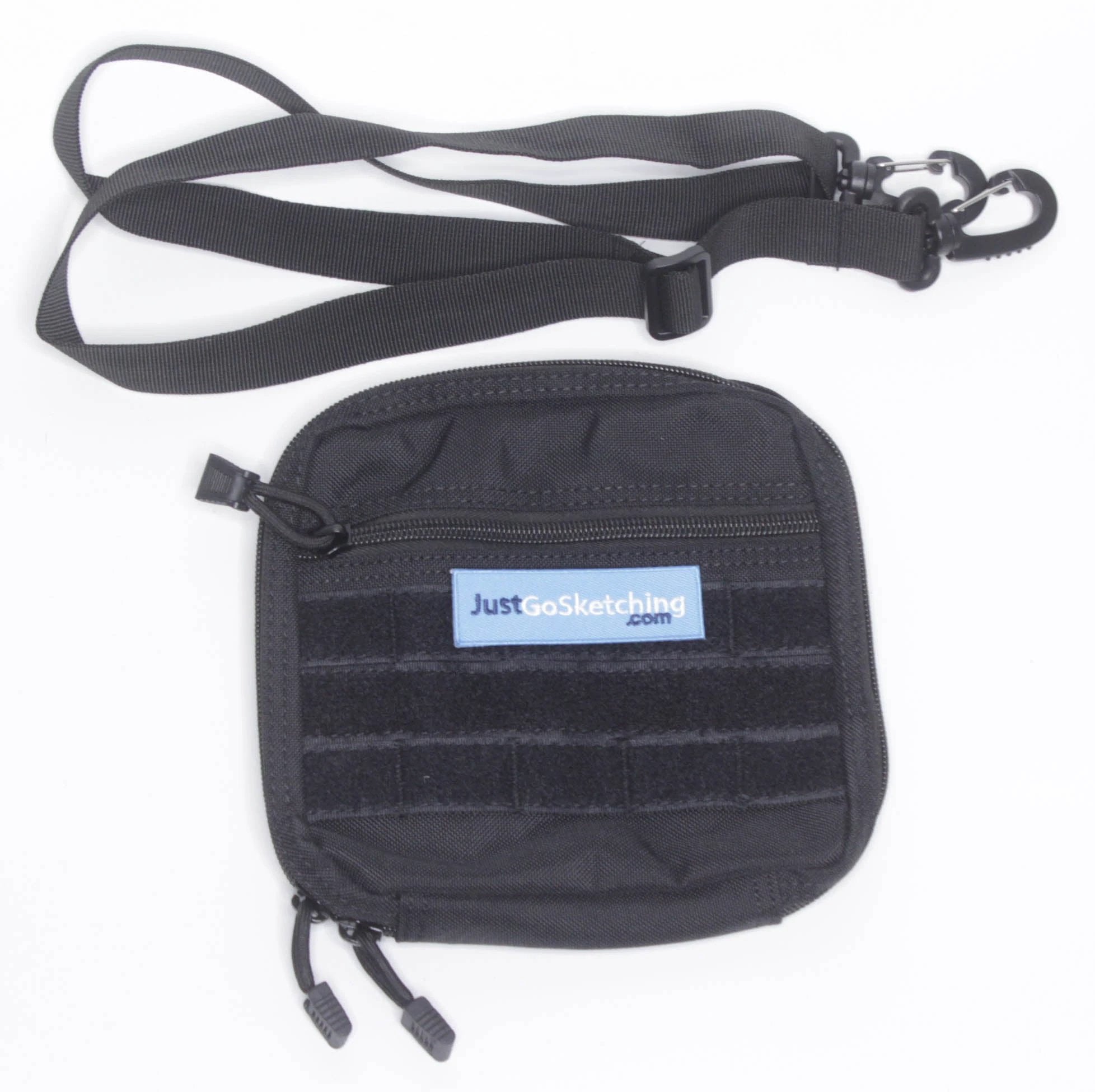 Sketching Case - On-The-Go Nylon Water-Resistant - Medium - JustGoSketching by JustGoSketching (medium-water-resistant-nylon-sketching-case-with-strap-carabiner)