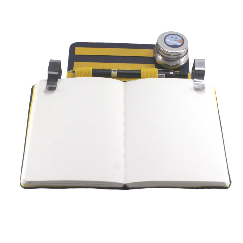 Travel Sketching Kit – A6 Watercolour Set with Companion Board by JustGoSketching (a6-justgosketching-kit-no-paints-40-pages-sketching-companion-board-6-4-in)