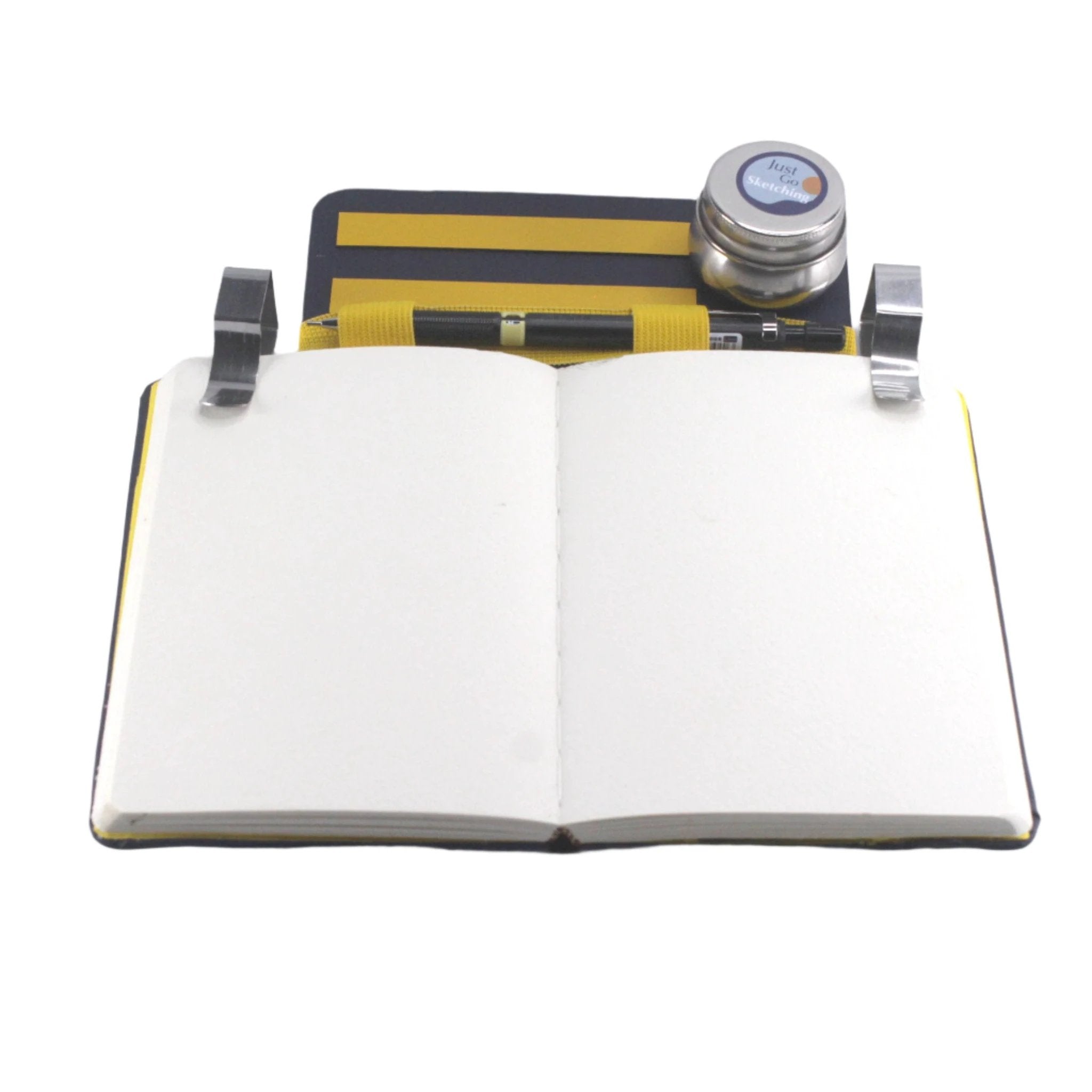 Travel Sketching Kit – A6 Watercolour Set with Companion Board by JustGoSketching (a6-justgosketching-kit-no-paints-40-pages-sketching-companion-board-6-4-in)