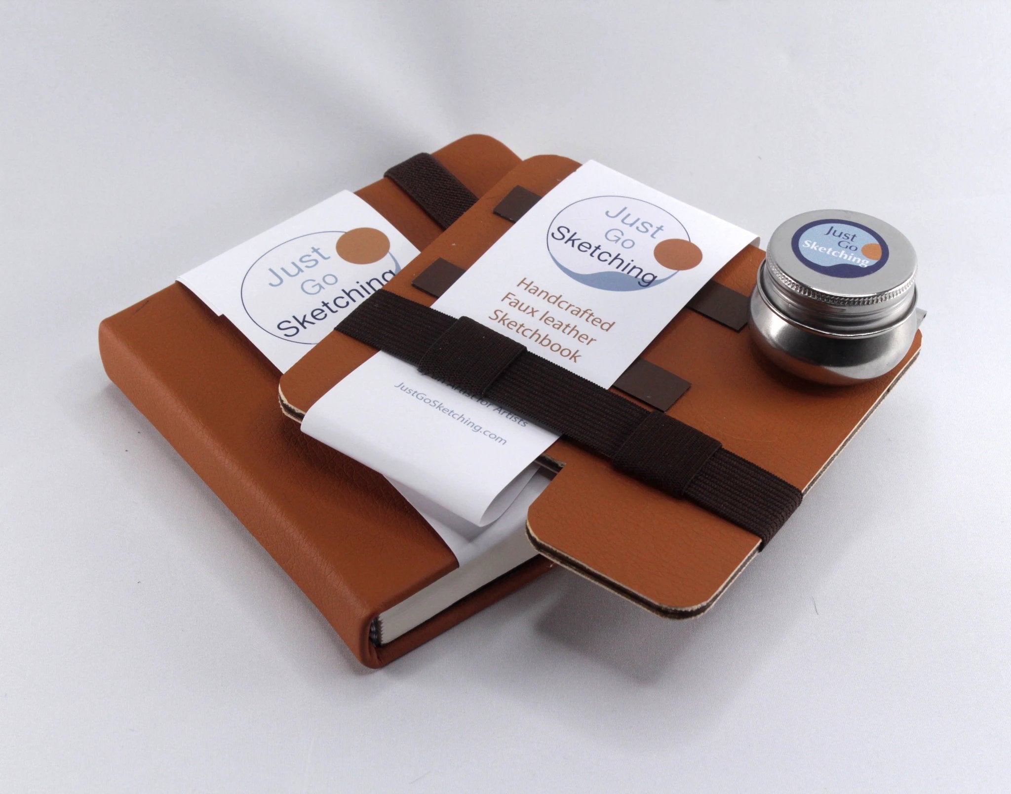Travel Art Kit – Compact 5x5" Waterford Cotton Sketching Set by JustGoSketching (5-5-justgosketching-kit-no-paints-40-pages-sketching-companion-board-square-kit)