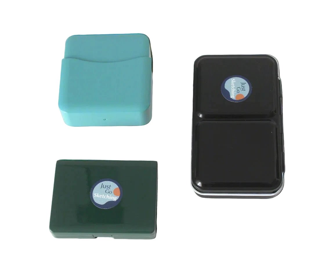 Travel Palette-On-The-Go Colour-Magnetic-Compatible-12-Half-Pan-JustGoSketching by JustGoSketching (12-half-pan-travel-palette-box-magnetic-compatible-justgosketching-companion-add-on)