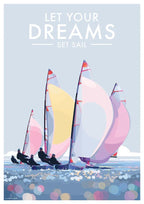 Vintage Sailing Poster – Let Your Dreams Set Sail Print by BeckyBettesworth (let-your-dreams-set-sail)