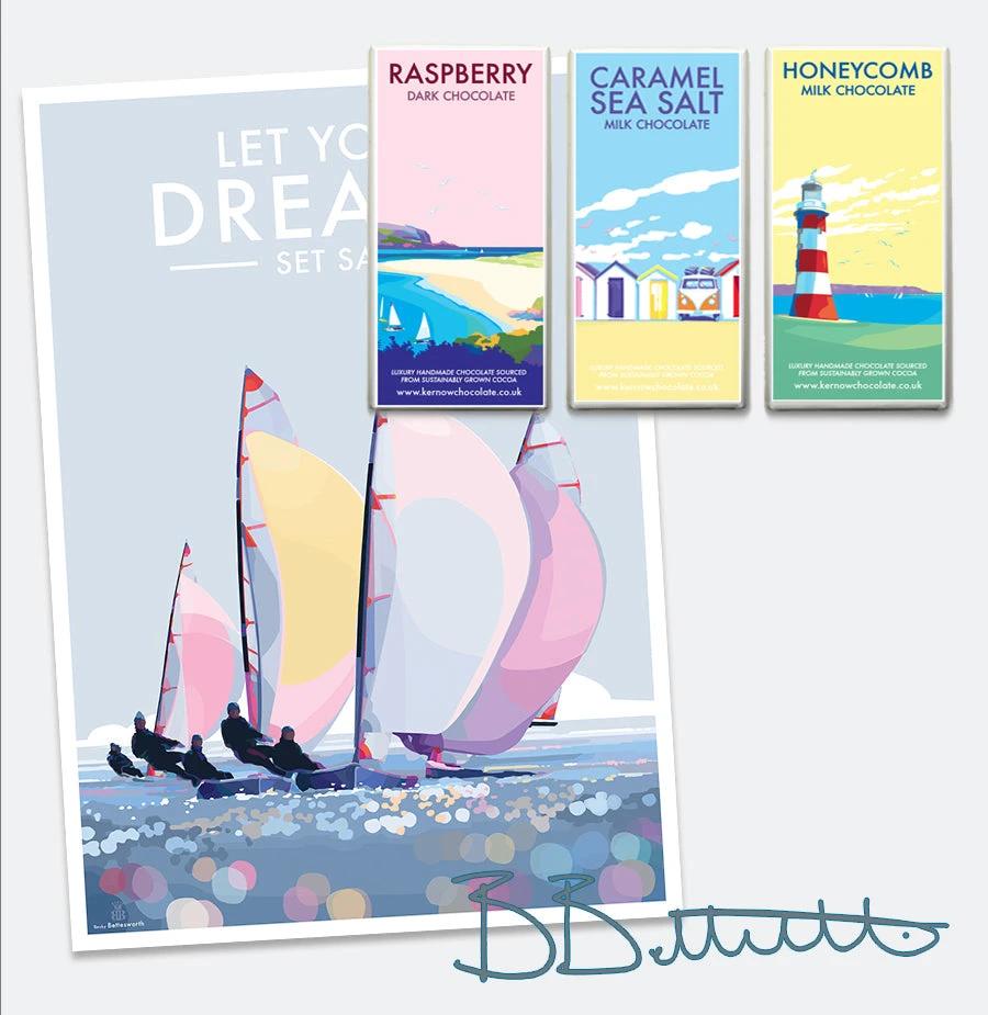 Vintage Sailing Poster – Let Your Dreams Set Sail Print by BeckyBettesworth (let-your-dreams-set-sail)