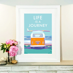 Vintage Travel Poster - Life Is A Journey Surf Print by BeckyBettesworth (life-is-a-journey)