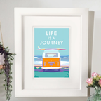 Vintage Travel Poster - Life Is A Journey Surf Print by BeckyBettesworth (life-is-a-journey)