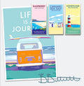 Vintage Travel Poster - Life Is A Journey Surf Print by BeckyBettesworth (life-is-a-journey)