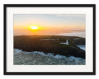 Lighthouse Print – Trevose Head Coastal Calm Giclée A3 by Cornwall Prints (trevose-head-lighthouse-west-view-in-sea-mist)
