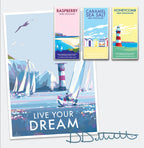 Vintage Travel Poster – Live Your Dream Motivational Quote Print by BeckyBettesworth (live-your-dream)