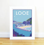 Looe Poster – Vintage Travel Print of Cornwall's Seaside Charm by BeckyBettesworth (looe)
