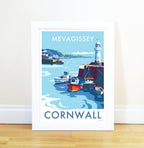 Mevagissey Print – Vintage Fishing Village Poster by BeckyBettesworth (mevagissey)