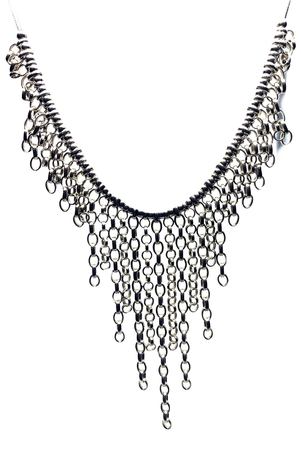 Sterling Silver Drop Chain Necklace – Handmade Layered Design by Tg-Jewellery By Tamara Gervasio (handmade-rain-drop-chains-necklace-sterling-silver)