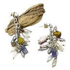 Gemstone Drop Earrings – Handcrafted with Pearls & Amethyst by Tg-Jewellery By Tamara Gervasio (grappolo-gemstone-drop-earrings-with-pearls-amethyst-tiger-eye-sodalite-recycle-sterling-silver)